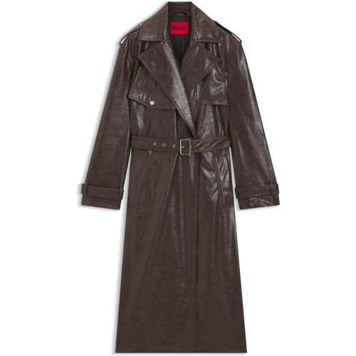 Trench long Relaxed en similicuir - HUGO - Modalova