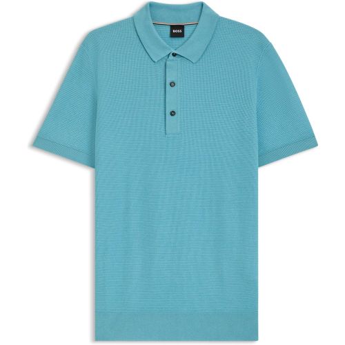Polo Regular en maille mélangée à du coton - Boss - Modalova