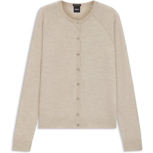 Cardigan boutonné en laine mérinos extra-fine - Boss - Modalova