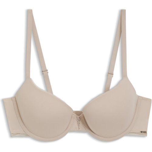 Soutien-gorge à armatures en microfibre avec empiècements en dentelle - Boss - Modalova