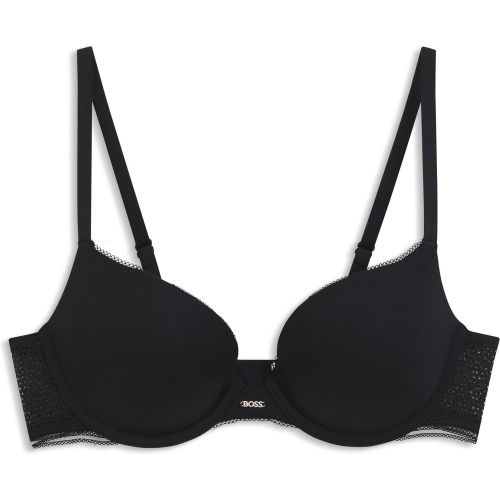 Soutien-gorge push-up en microfibre à empiècements en dentelle - Boss - Modalova