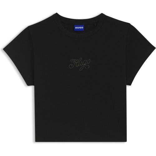 T-shirt Extra Slim en coton stretch à logo en strass - HUGO - Modalova