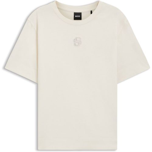 T-shirt en coton mercerisé avec strass Double B - Boss - Modalova