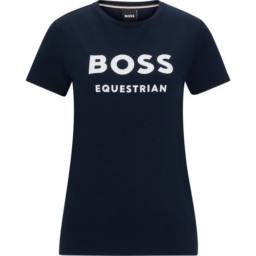 T-shirt d’équitation en coton stretch avec logos - Boss - Modalova
