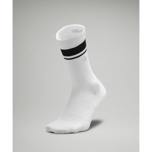 – Men's Daily Stride Ribbed Comfort Crew Socks Stripe – Schwarz/Weiß – Größe L - lululemon - Modalova