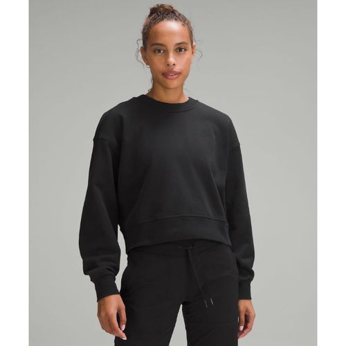 – Perfectly Oversized Crop-Sweater mit Rundhalsausschnitt French-Terry für Frauen – Schwarz – Größe 2 - lululemon - Modalova