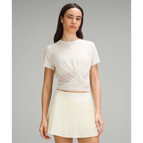 – Tie-Waist Breathable Short-Sleeve Shirt für Frauen – Weiß – Größe 14 - lululemon - Modalova