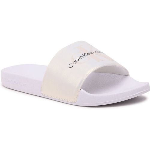 Ciabatte - Slide Ny Pearl YW0YW01243 Bright White/Creamy White/Eggshelll YBR - Calvin Klein Jeans - Modalova