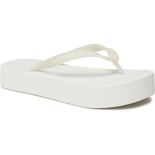 Infradito - Beach Sandal Flatform Logo YW0YW01092 Creamy White/Bright White YBI - Calvin Klein Jeans - Modalova