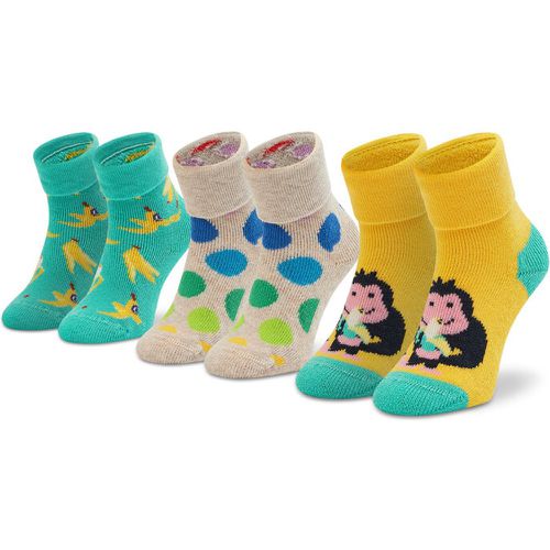 Set di 3 paia di calzini lunghi da bambini - XKJUN08-0200 Verde - Happy Socks - Modalova