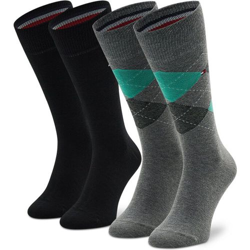 Set di 2 paia di calzini lunghi da uomo - 100001495 Grey/Green 021 - Tommy Hilfiger - Modalova