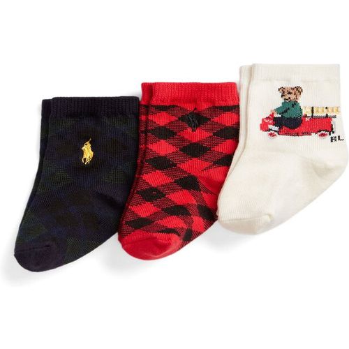 Set di 3 paia di calzini lunghi da bambini - 441896725001 Red/Cream - Polo Ralph Lauren - Modalova
