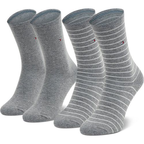Set di 2 paia di calzini lunghi da donna - 100001494 Middle Grey Melange 035 - Tommy Hilfiger - Modalova