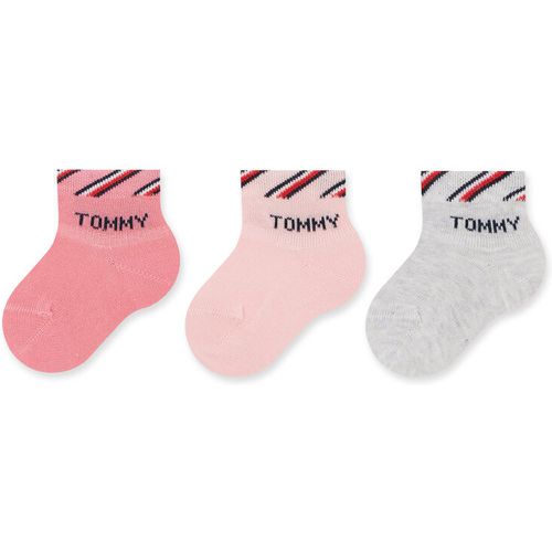 Set di 3 paia di calzini lunghi da bambini - 701220277 Pink Combo 002 - Tommy Hilfiger - Modalova