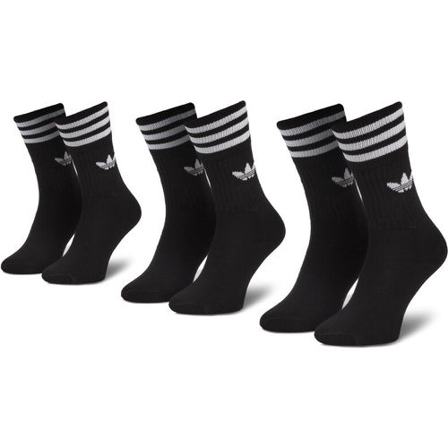 Set di 3 paia di calzini lunghi unisex - Solid Crew Sock S21490 Black/White - Adidas - Modalova