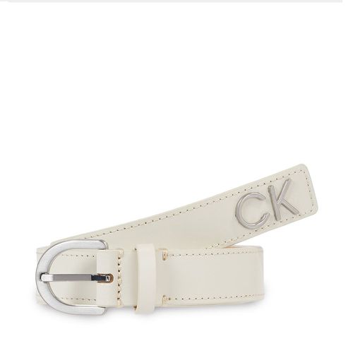 Cintura da donna - Re-Lock Rnd Bckl Blt W/Tip K60K611103 Dk Ecru PC4 - Calvin Klein - Modalova