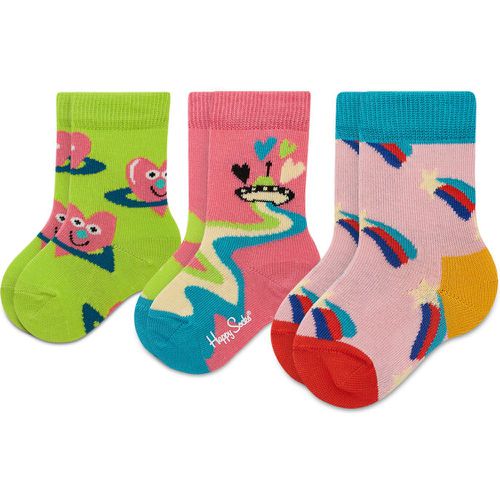 Set di 3 paia di calzini lunghi da bambini - XKHNS08-3303 Kolorowy - Happy Socks - Modalova