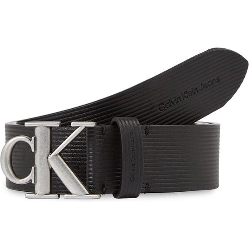 Cintura da uomo - Round Mono Pl Lthr Tx Belt K50K511155 Black BDS - Calvin Klein Jeans - Modalova