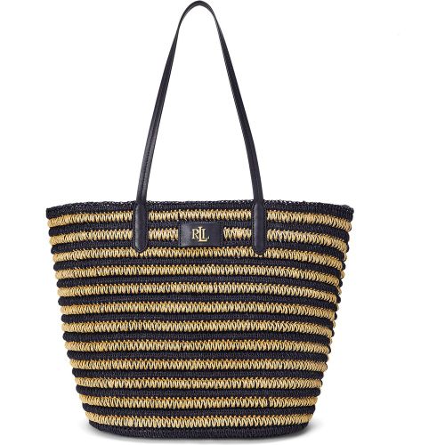 Borsetta Brie Striped Straw Large Tote Bag 431959019002 - Lauren Ralph Lauren - Modalova