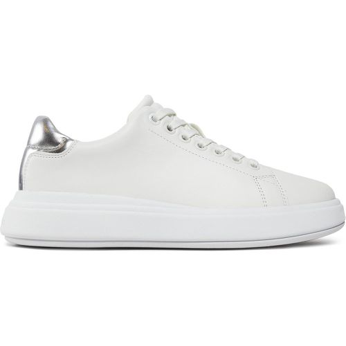 Sneakers Raised Cupsole Lace Up Lth Bt HW0HW02005 White/Silver 0K6 - Calvin Klein - Modalova