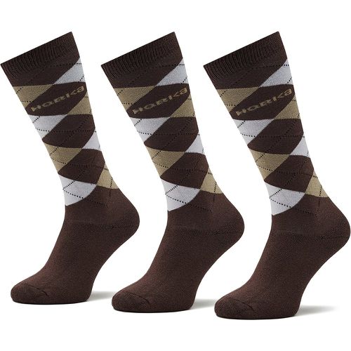Set di 3 paia di calzini lunghi unisex Riding Socks 145450 Ch Dk.Brown/Beige - Horka - Modalova