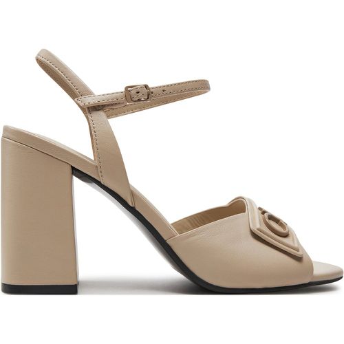 Sandali Heel Sandal 85 Relock Lth HW0HW01937 Écru - Calvin Klein - Modalova