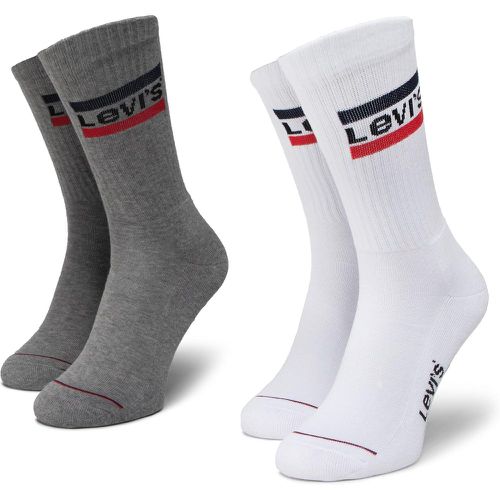 Set di 2 paia di calzini lunghi unisex 37157-0151 White/Grey - Levi's® - Modalova
