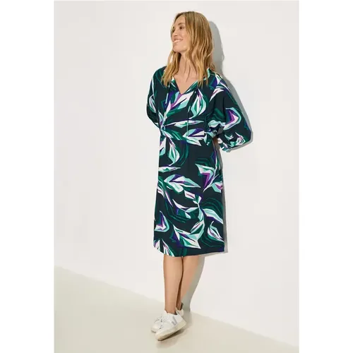 Viskose Kleid mit Print - cecil - Modalova