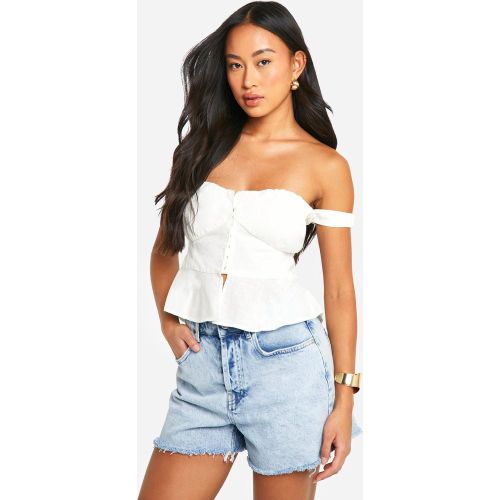 Top a corsetto, Bianco - boohoo - Modalova