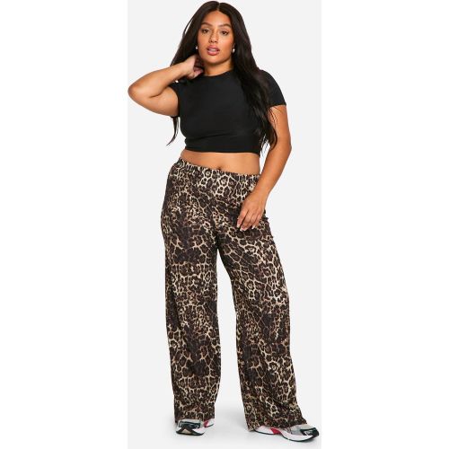 Pantaloni a gamba ampia Plus Size in jersey con stampa leopardata - Non perderti questo vestito T-shirt della nostra ultima collezione. Il suo design - HZZ00694-109-24 - Modalova