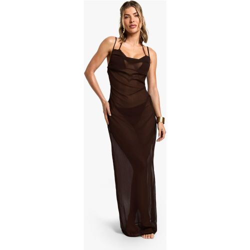 Vestido Maxi Para La Playa Essentials Con Escote Plisado - boohoo - Modalova