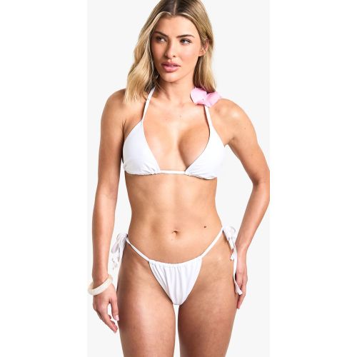 Biquini De Triángulo Con Apliques De Orquídeas - boohoo - Modalova