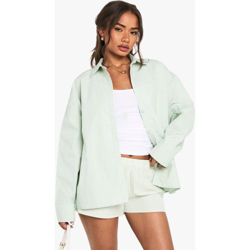Camisa Oversize De Algodón Popelina - boohoo - Modalova