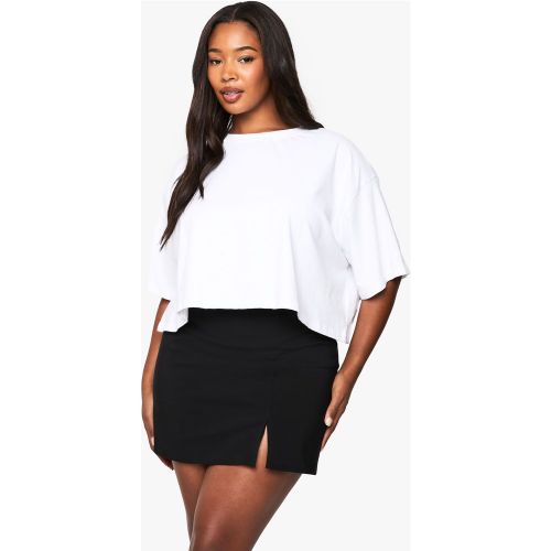 Gonna a zampa Plus Size in bengalina con spacco - boohoo - Modalova