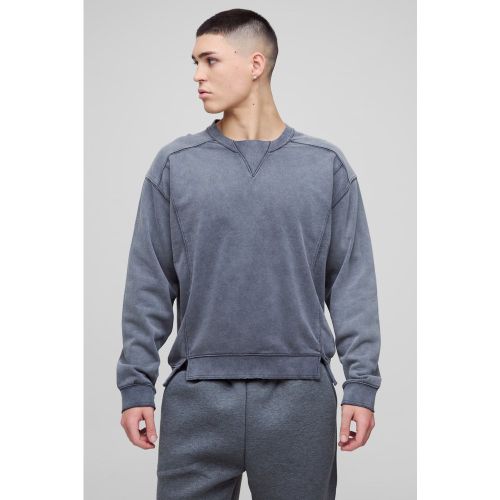 Sweat oversize délavé à coutures apparentes - S - Boohooman - Modalova