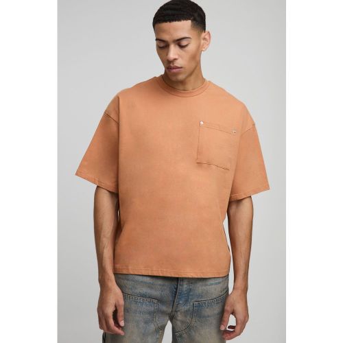 T-shirt épais oversize à logo BM - S - Boohooman - Modalova