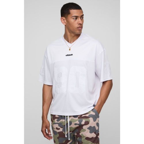 T-shirt oversize en mesh à écussons - S - Boohooman - Modalova