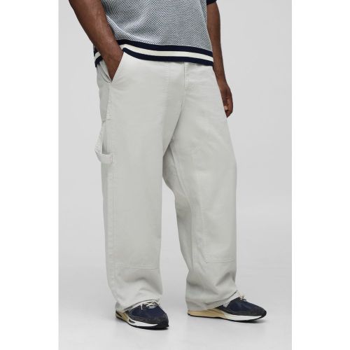 Grande taille - Pantalon large délavé à empiècements charpentiers - 38 - Boohooman - Modalova