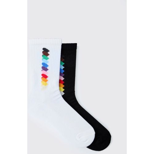 Chaussettes à imprimé arc-en-ciel - Pride - ONE SIZE - Boohooman - Modalova