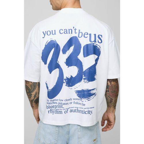 T-shirt oversize à col montant et imprimé Masters - S - Boohooman - Modalova