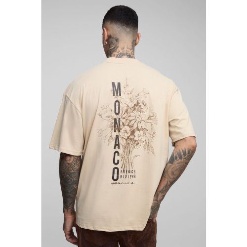 Camiseta Tall Oversize Con Cuello Extendido Y Estampado De Flores Monaco - boohoo - Modalova