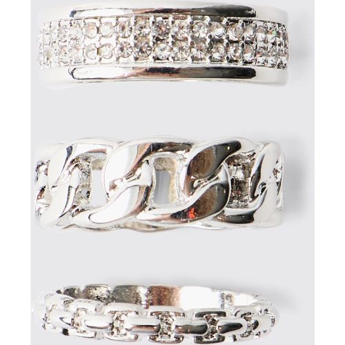 Lot de 3 bagues ées - S/M - Boohooman - Modalova