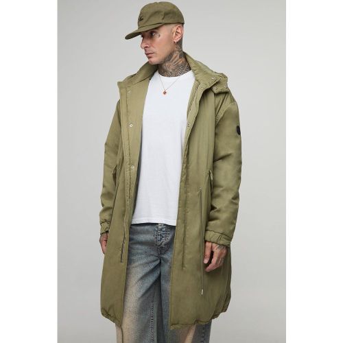 Tall - Parka mi-longue à col montant en nylon - 2XL - Boohooman - Modalova