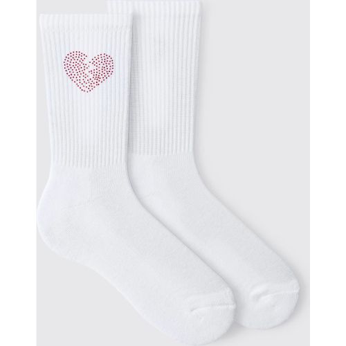Broken Heart Rhinestone Socks - boohoo - Modalova