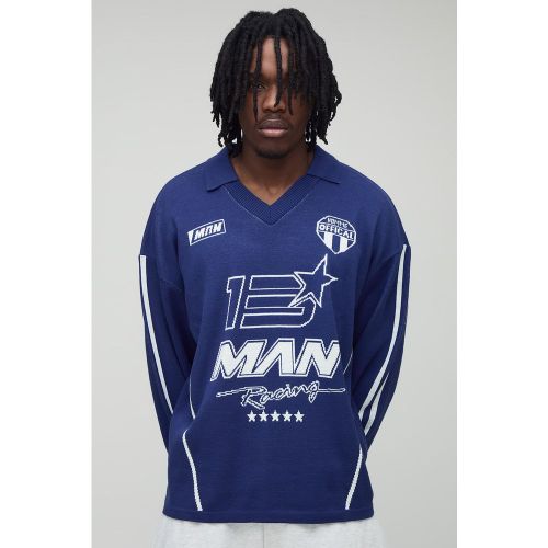 Tall - T-shirt oversize en maille à imprimé moto - 2XL - Boohooman - Modalova