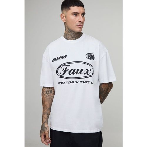 Tall - T-shirt oversize imprimé à imprimé moto - S - Boohooman - Modalova