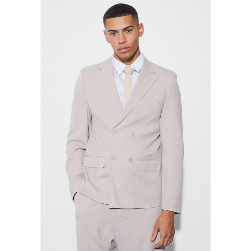 Blazer croisé à rayures fines - 34 - Boohooman - Modalova