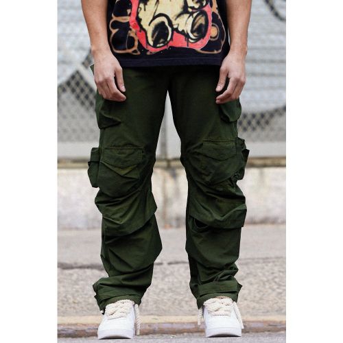 Parachute Multi Pocket Fixed Waist Trouser - 30 - Boohooman - Modalova