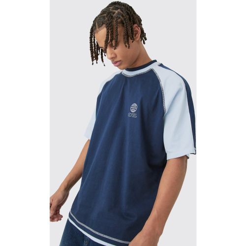 T-shirt oversize à empiècements contrastants - Ofcl - XS - Boohooman - Modalova