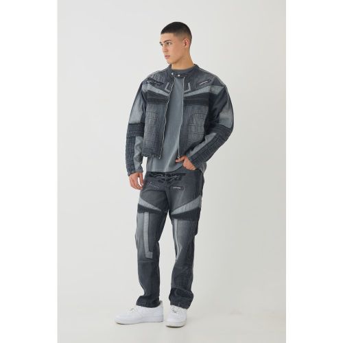 Vaqueros Rectos Con Aplique De Motociclismo - boohoo - Modalova